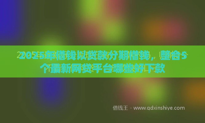 2025年借钱以贷款分期借钱，整合5个最新网贷平台哪些好下款