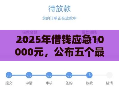 2025年借钱应急10000元，公布五个最新黑户花户在平台能下款