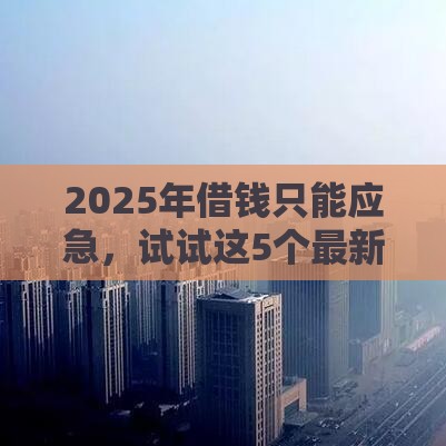 2025年借钱只能应急，试试这5个最新安全的网贷平台