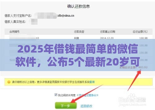 2025年借钱最简单的微信软件，公布5个最新20岁可以贷款的平台