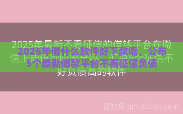 2025年借什么软件好下款呢，公布5个最新借款平台不看征信负债