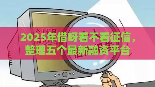 2025年借呀看不看征信，整理五个最新融资平台