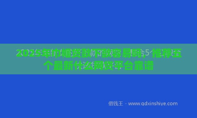 2025年巾帼贷款下款容易吗，推荐五个最新什么网贷平台靠谱