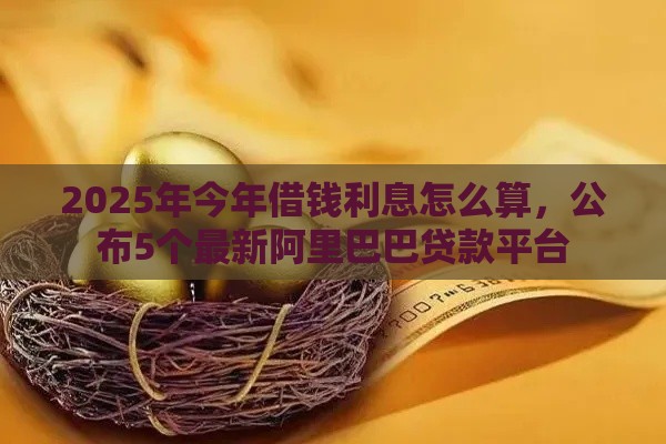 2025年今年借钱利息怎么算，公布5个最新阿里巴巴贷款平台