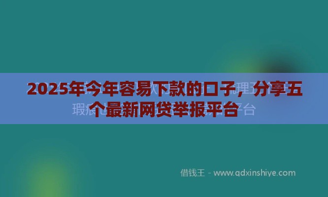2025年今年容易下款的口子，分享五个最新网贷举报平台