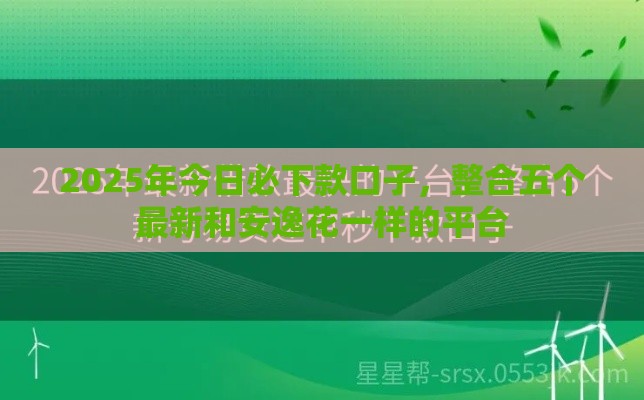 2025年今日必下款口子，整合五个最新和安逸花一样的平台