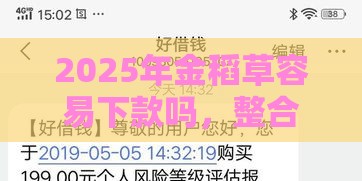 2025年金稻草容易下款吗，整合五个最新真正黑户能下款的网贷平台
