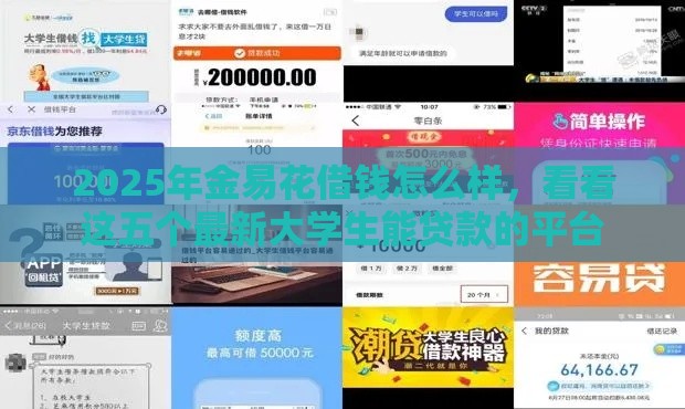2025年金易花借钱怎么样，看看这五个最新大学生能贷款的平台