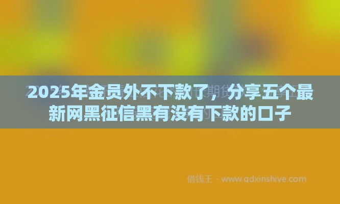 2025年金员外不下款了，分享五个最新网黑征信黑有没有下款的口子
