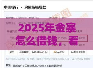 2025年金寨怎么借钱，看看这5个最新黑名单可以贷款的平台