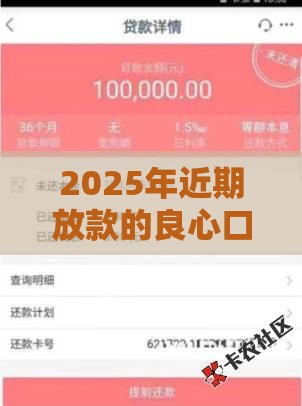 2025年近期放款的良心口子，试试这五个最新贷款比较好的平台