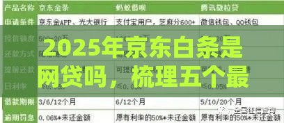 2025年京东白条是网贷吗，梳理五个最新黑户网贷平台秒下款简单