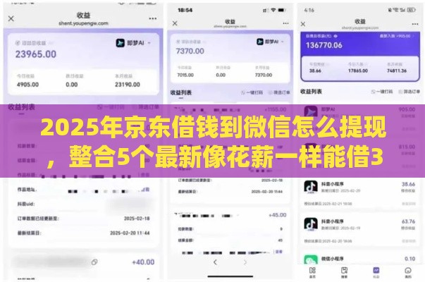 2025年京东借钱到微信怎么提现，整合5个最新像花薪一样能借30天的口子