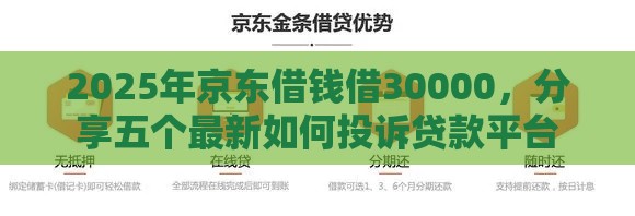 2025年京东借钱借30000，分享五个最新如何投诉贷款平台
