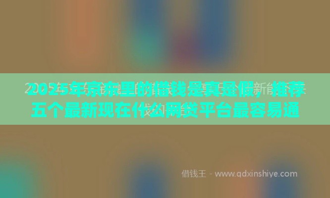 2025年京东里的借钱是真是假，推荐五个最新现在什么网贷平台最容易通过