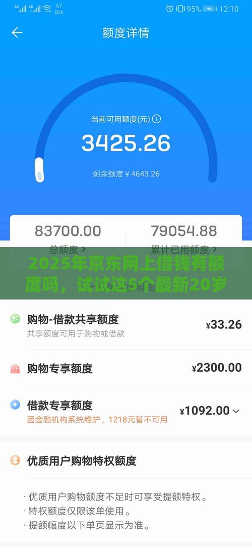 2025年京东网上借钱有额度吗，试试这5个最新20岁可以贷款的平台