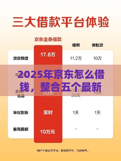 2025年京东怎么借钱，整合五个最新容易借钱的平台
