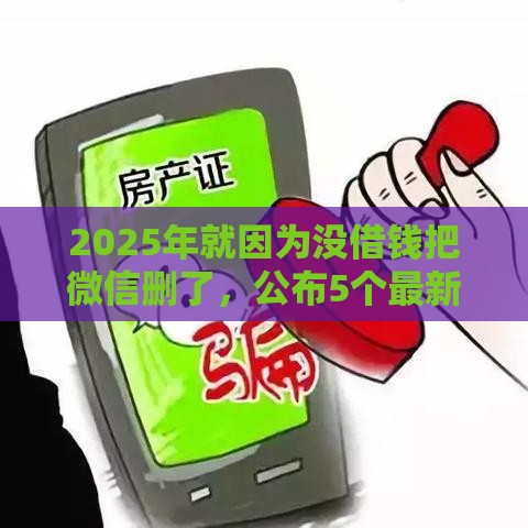 2025年就因为没借钱把微信删了，公布5个最新黑户在平台可以借款
