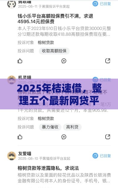 2025年桔速借，整理五个最新网贷平台推荐
