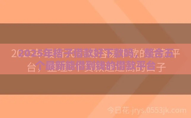 2025年桔子借款好下款吗，整合五个最新能借到钱的借款平台