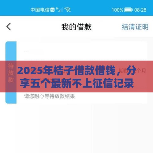 2025年桔子借款借钱，分享五个最新不上征信记录的贷款平台