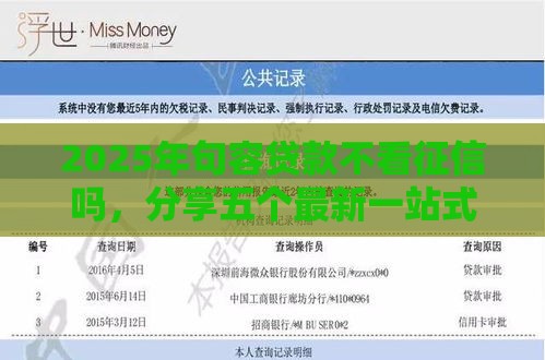 2025年句容贷款不看征信吗，分享五个最新一站式贷款平台