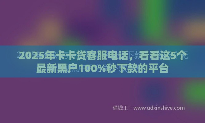 2025年卡卡贷客服电话，看看这5个最新黑户100%秒下款的平台
