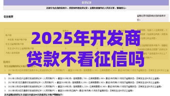 2025年开发商贷款不看征信吗，梳理五个最新频繁借款被拒借款平台还可以借
