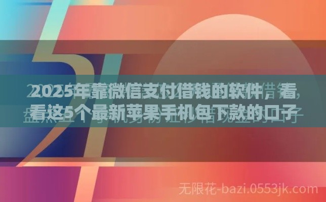 2025年靠微信支付借钱的软件，看看这5个最新苹果手机包下款的口子