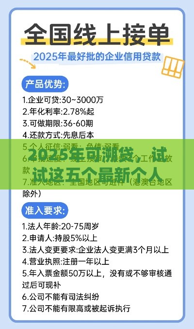 2025年可溯贷，试试这五个最新个人贷款平台