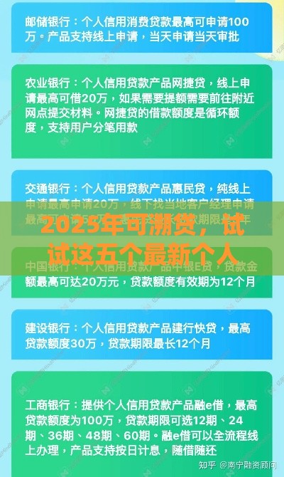 2025年可溯贷，试试这五个最新个人贷款平台