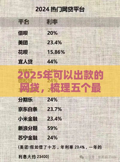 2025年可以出款的网贷，梳理五个最新网贷平台哪些好