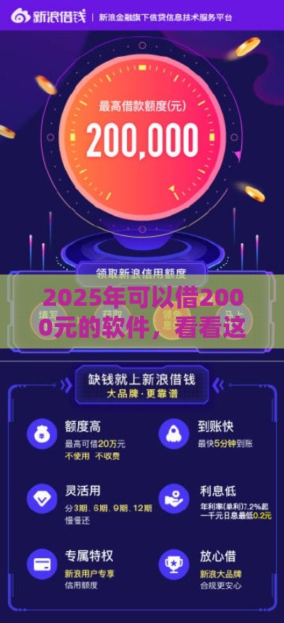 2025年可以借2000元的软件，看看这5个最新容易借到钱的平台