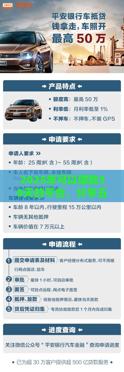 2025年可以借款30天的平台，分享五个最新有车贷款平台