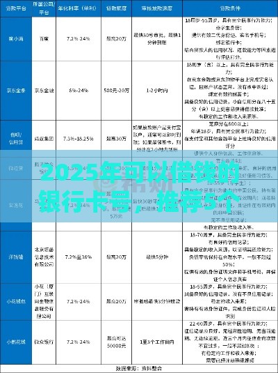 2025年可以借钱的银行卡号，推荐5个最新平台贷款