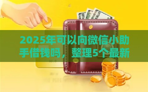 2025年可以向微信小助手借钱吗，整理5个最新有没有不看征信的贷款平台