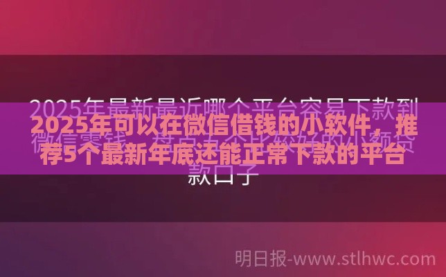 2025年可以在微信借钱的小软件，推荐5个最新年底还能正常下款的平台
