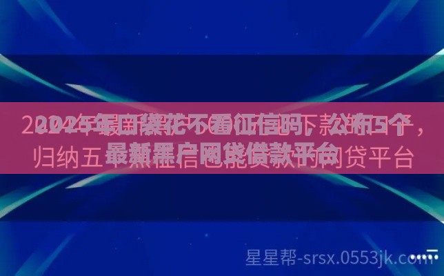 2025年口袋花不看征信吗，公布5个最新黑户网贷借款平台