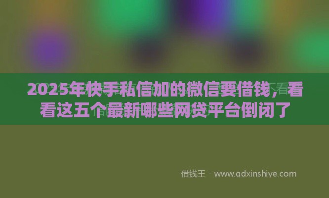 2025年快手私信加的微信要借钱，看看这五个最新哪些网贷平台倒闭了