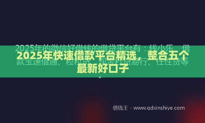 2025年快速借款平台精选，整合五个最新好口子