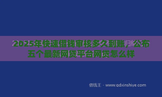 2025年快速借钱审核多久到账，公布五个最新网贷平台网贷怎么样