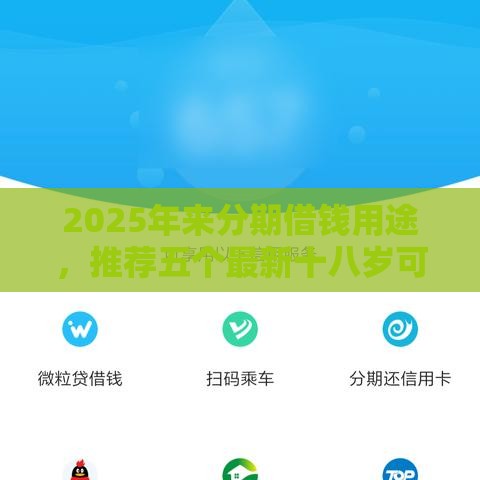 2025年来分期借钱用途，推荐五个最新十八岁可以借钱的平台