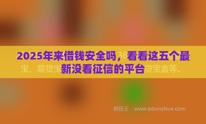 2025年来借钱安全吗，看看这五个最新没看征信的平台