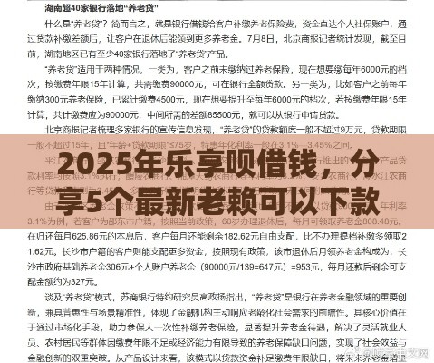 2025年乐享呗借钱，分享5个最新老赖可以下款的口子
