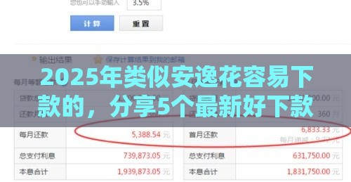 2025年类似安逸花容易下款的，分享5个最新好下款的网贷平台