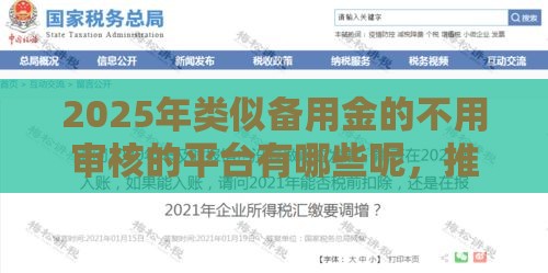 2025年类似备用金的不用审核的平台有哪些呢，推荐5个最新17周岁贷款平台