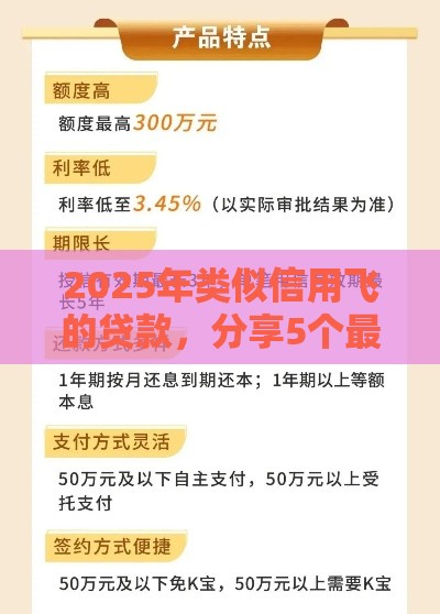 2025年类似信用飞的贷款，分享5个最新无征信贷款平台