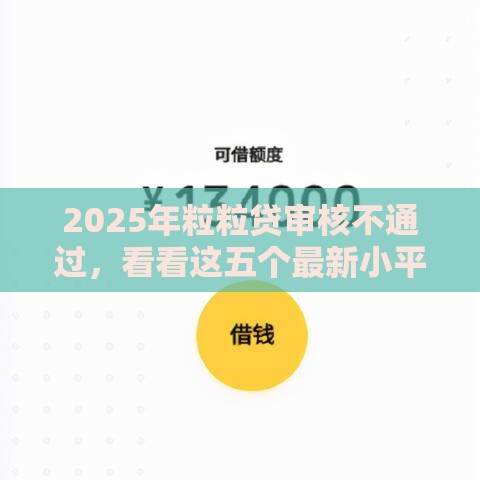 2025年粒粒贷审核不通过，看看这五个最新小平台贷款