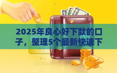 2025年良心好下款的口子，整理5个最新快速下款不看资质的贷款平台平台
