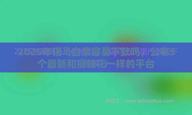2025年猎马白条容易下款吗，公布5个最新和摇钱花一样的平台